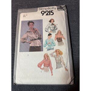 Simplicity 9215 Vintage 1979 Misses Blouse Sewing Pattern Size 10 Multiple Style